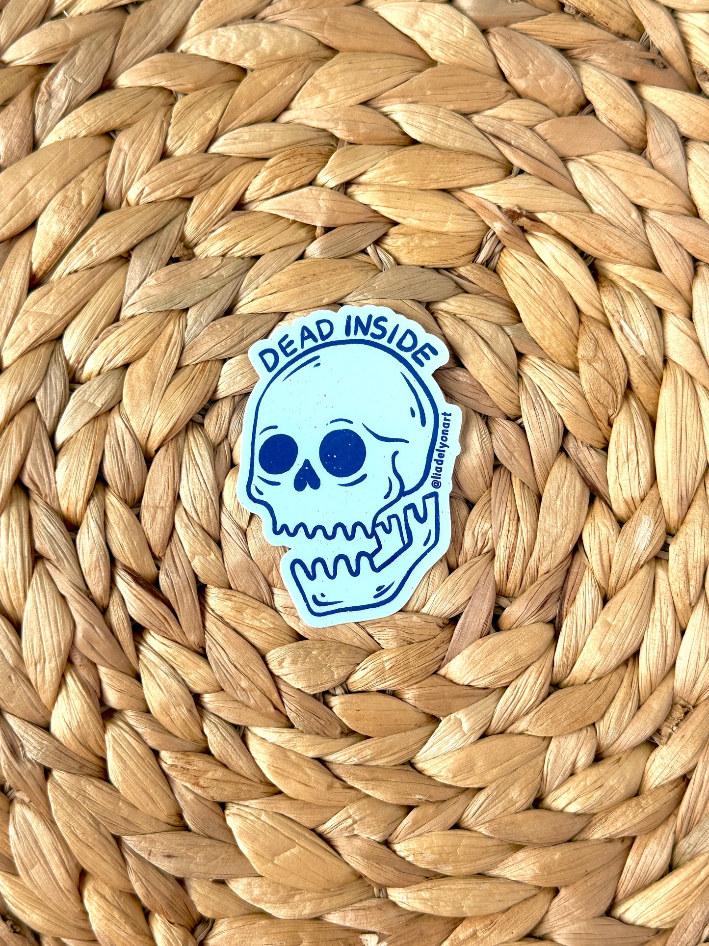 Dead Inside Vinyl Sticker, 3 x3 in.
