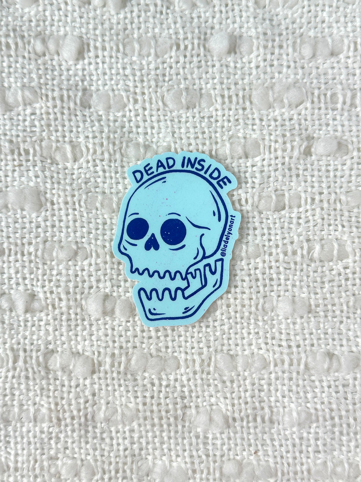 Dead Inside Vinyl Sticker, 3 x3 in.