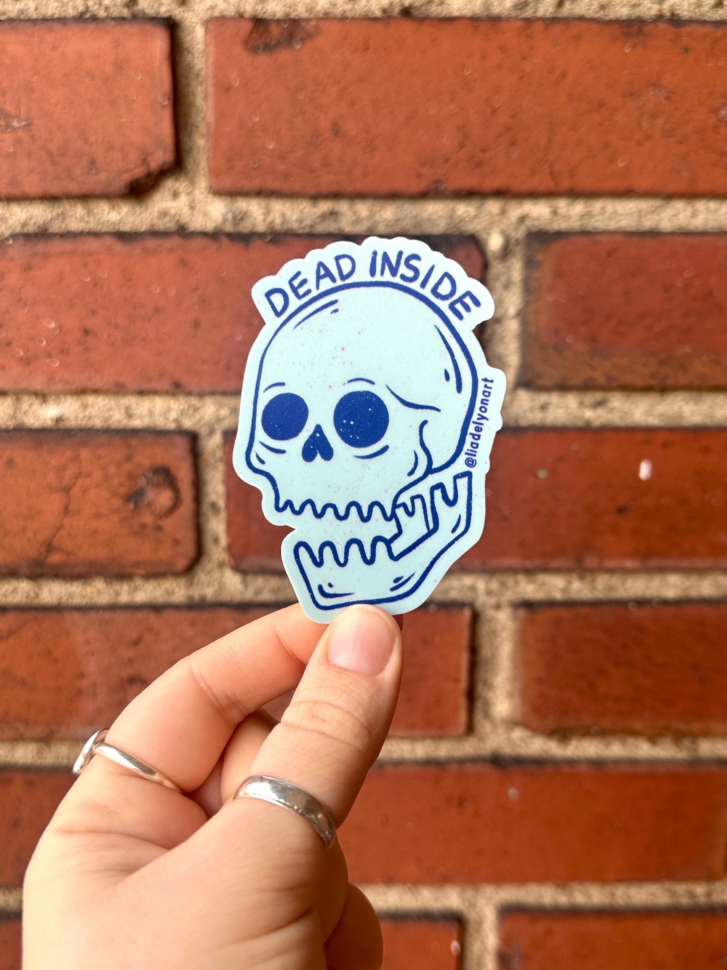 Dead Inside Vinyl Sticker, 3 x3 in.