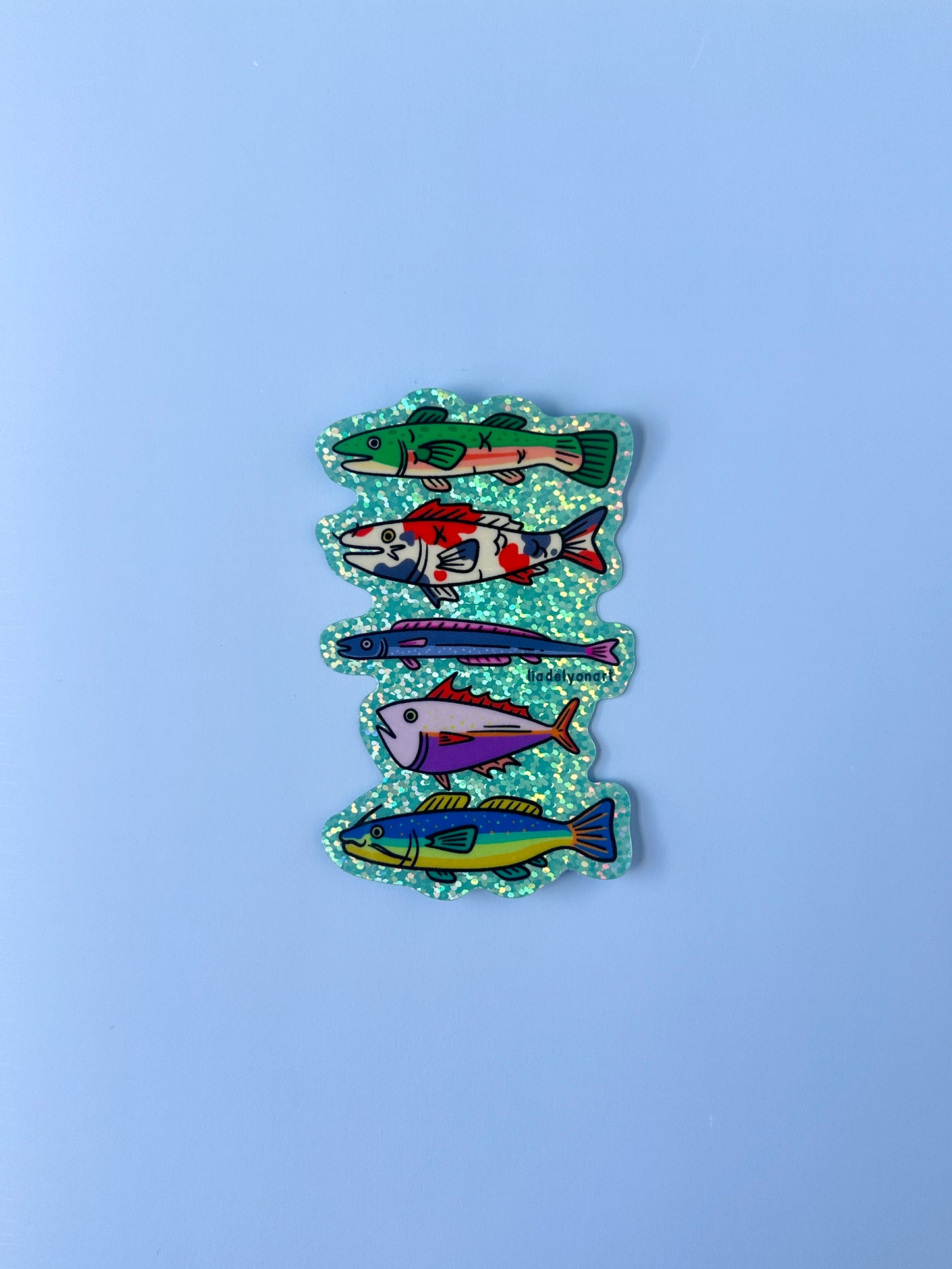 Funky Fish Glitter Sticker, 4x2.5 in.