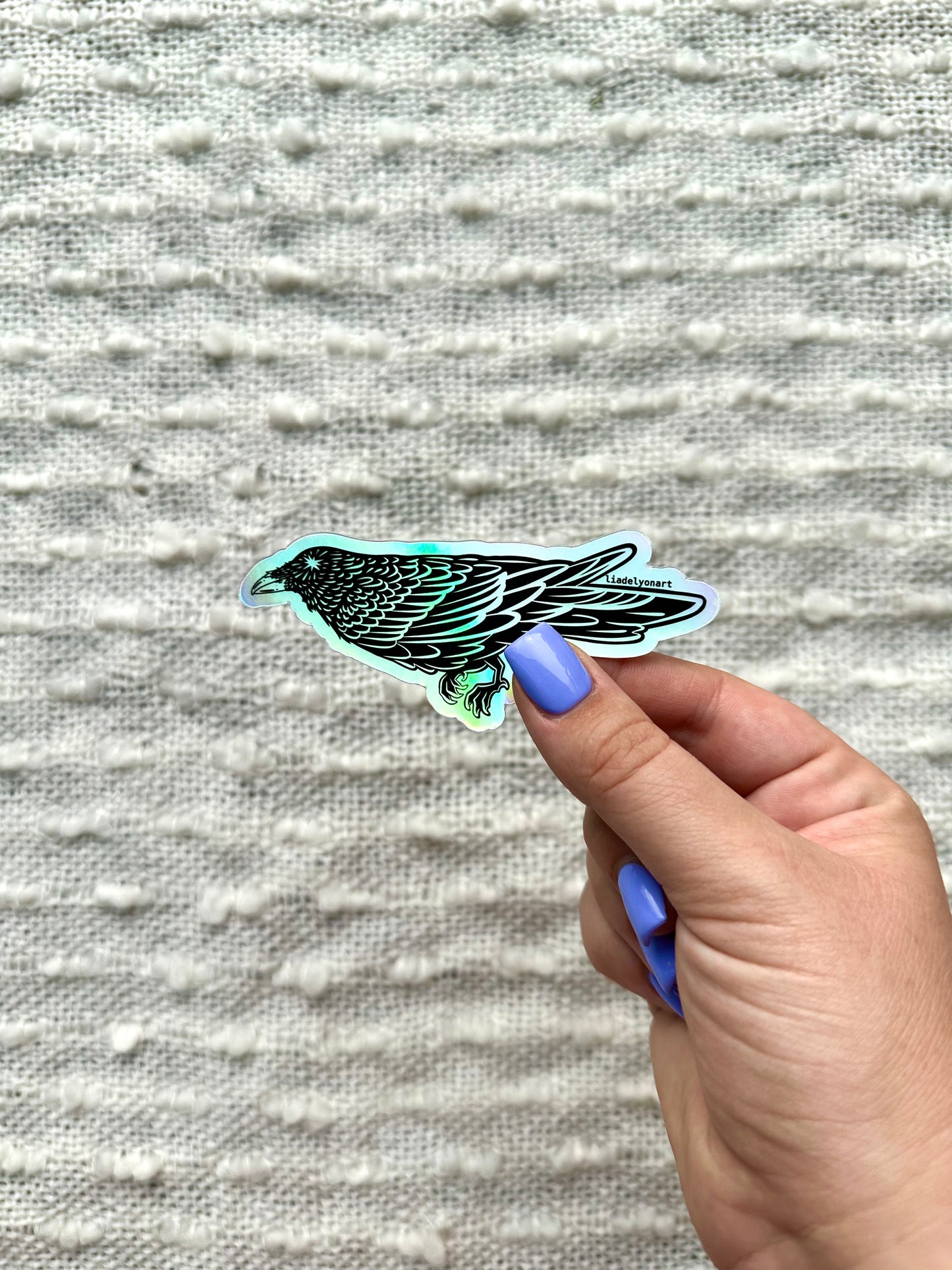 Starry Raven Holographic Sticker