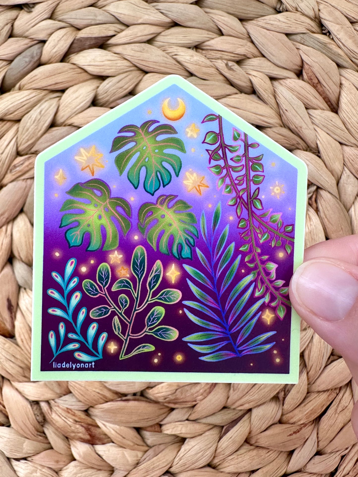 Tropical Greenhouse Vinyl Sticker, 3 x 2.6 in.