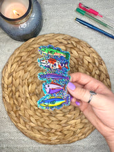 Load image into Gallery viewer, Funky Fish Glitter Sticker, 4x2.5 in.
