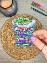Load image into Gallery viewer, Funky Fish Glitter Sticker, 4x2.5 in.
