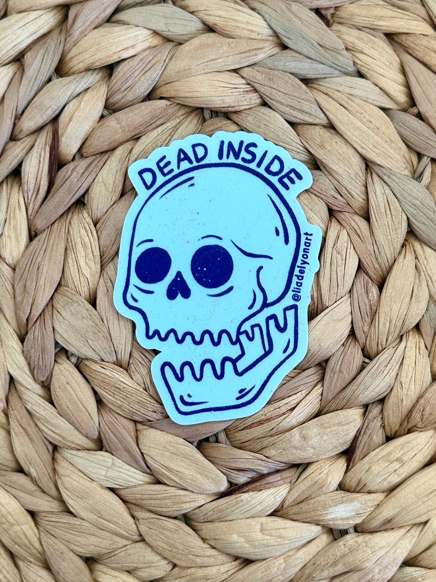 Dead Inside Vinyl Sticker, 3 x3 in.
