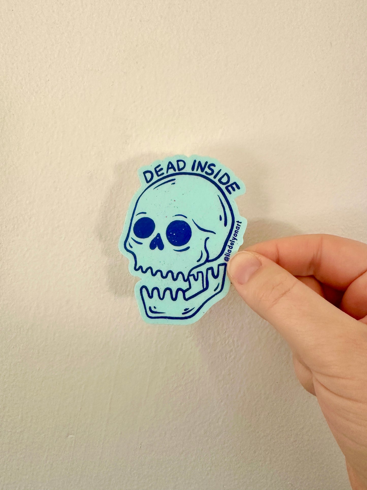 Dead Inside Vinyl Sticker, 3 x3 in.