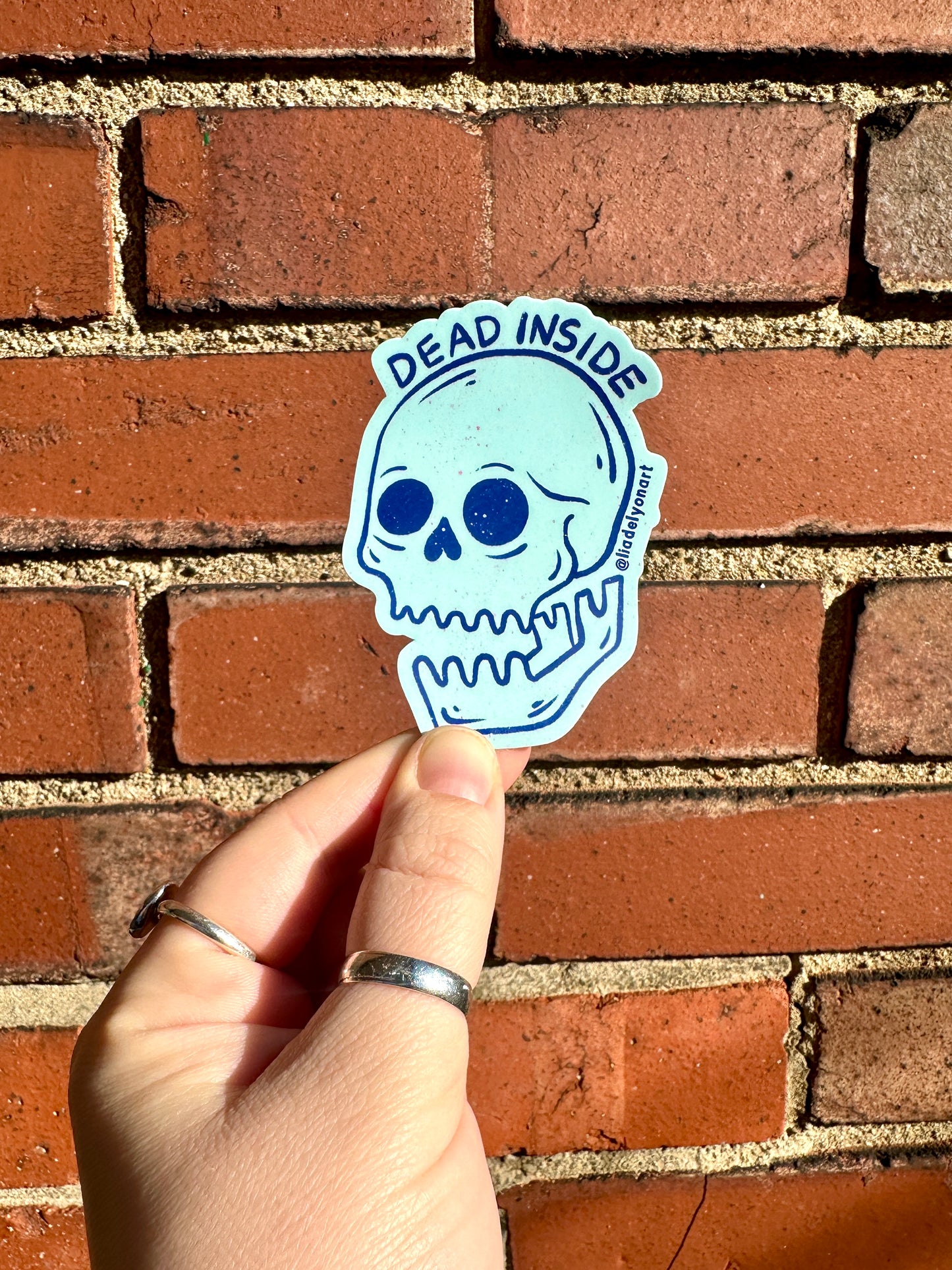 Dead Inside Vinyl Sticker, 3 x3 in.