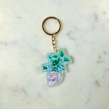 Load image into Gallery viewer, Skull Planter Acrylic Keychain

