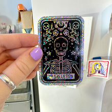 Load image into Gallery viewer, The Skeleton Tarot Card Glitter Sticker, 2x3 in.
