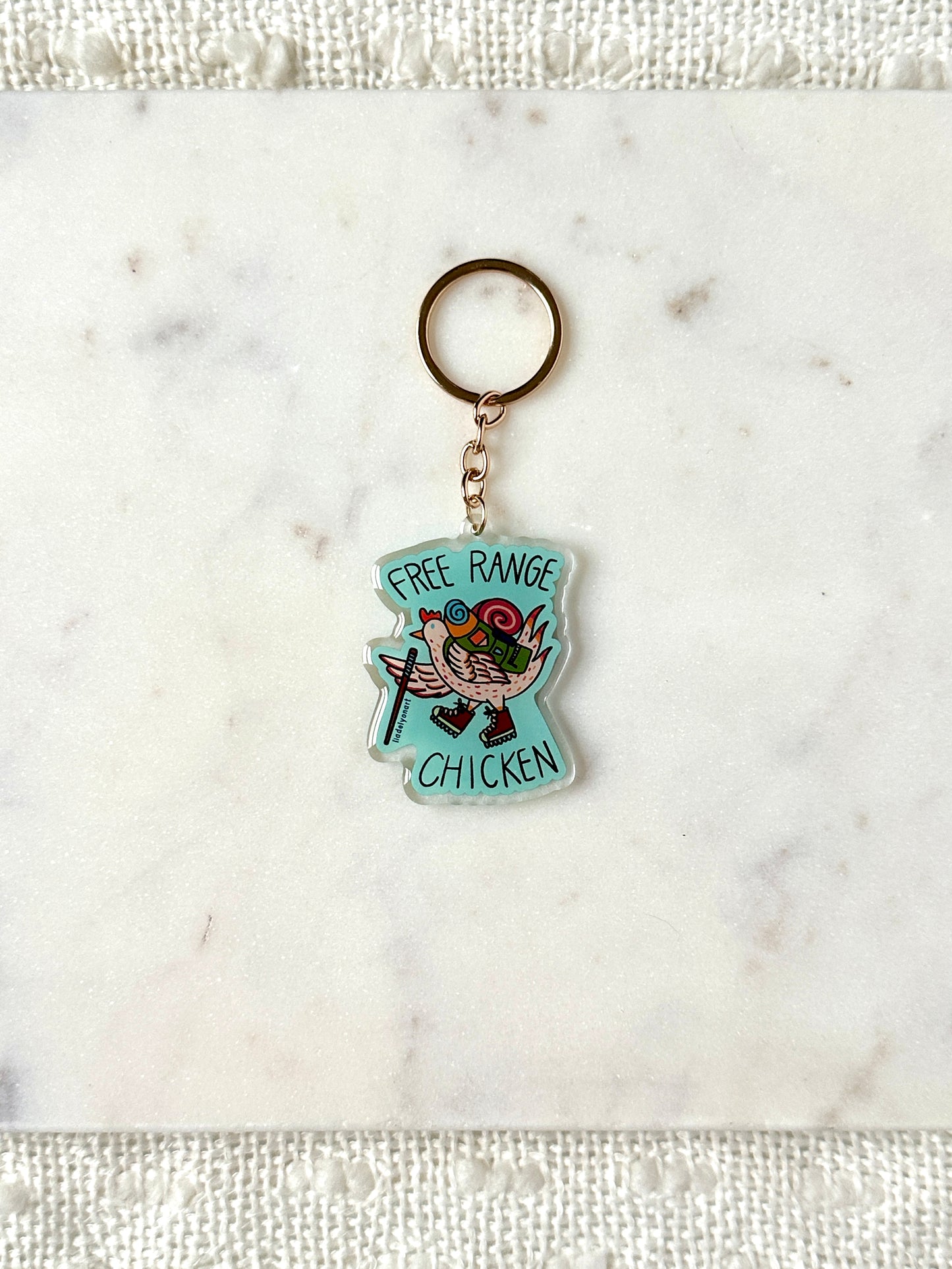 Free Range Chicken Acrylic Keychain