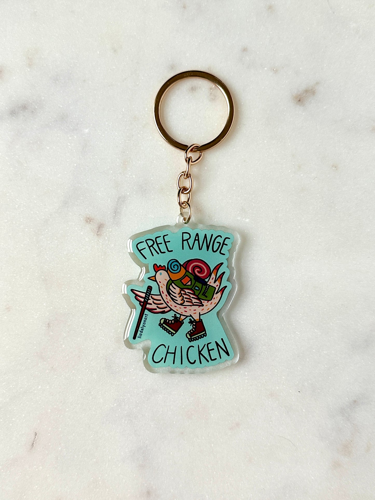 Free Range Chicken Acrylic Keychain