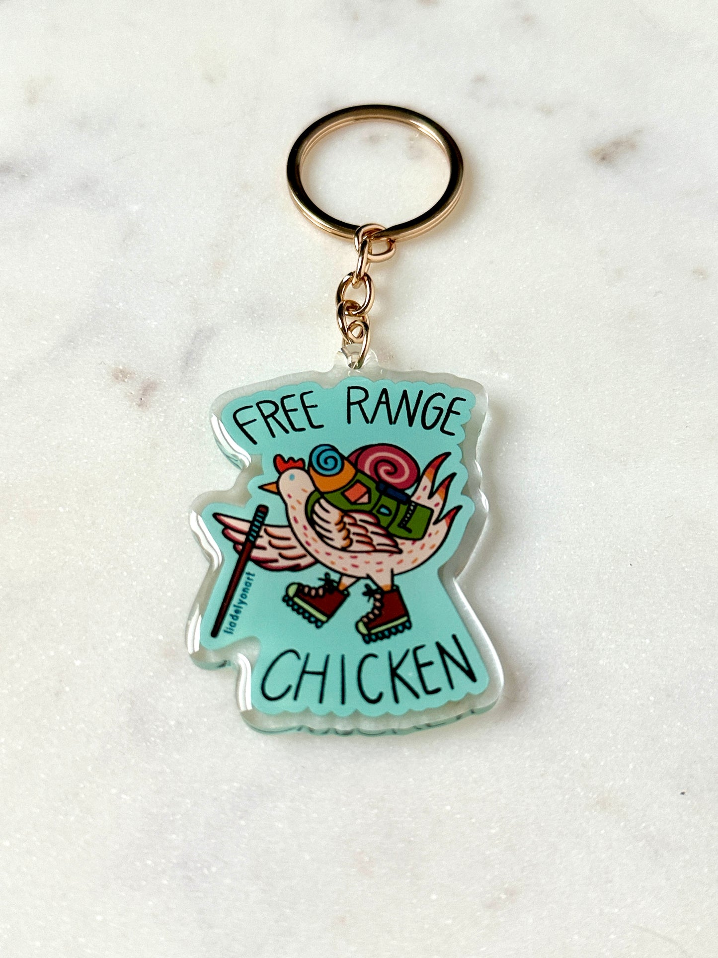 Free Range Chicken Acrylic Keychain