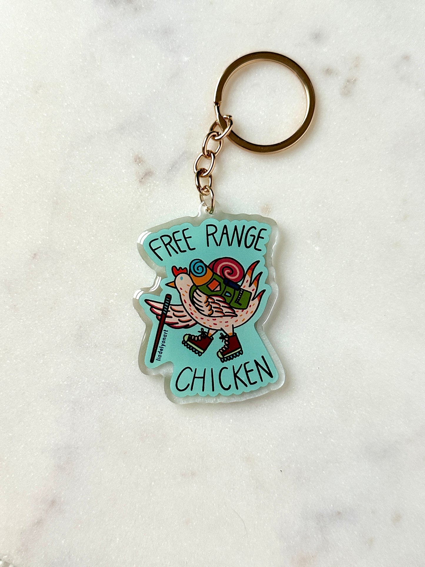Free Range Chicken Acrylic Keychain