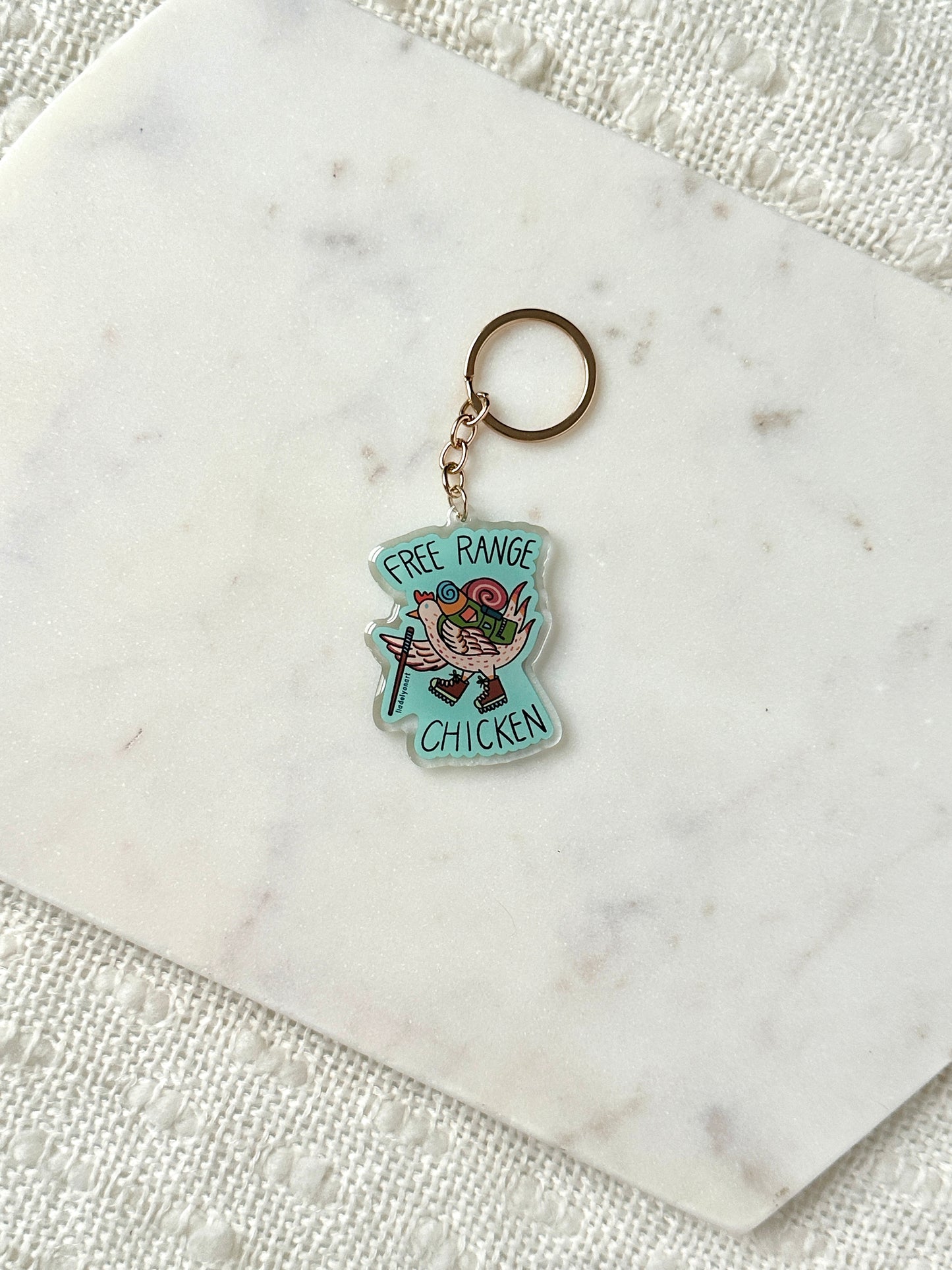 Free Range Chicken Acrylic Keychain
