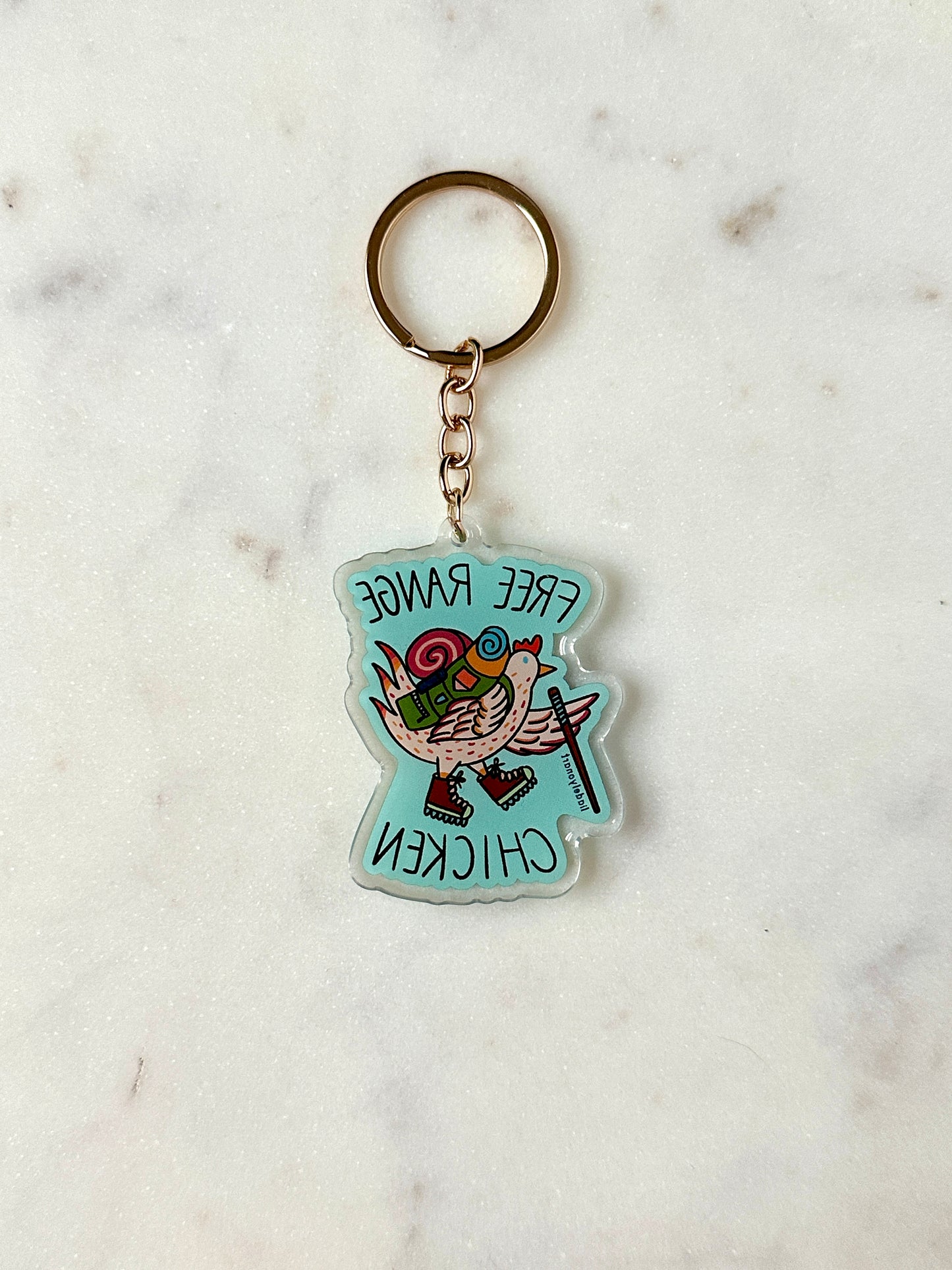 Free Range Chicken Acrylic Keychain