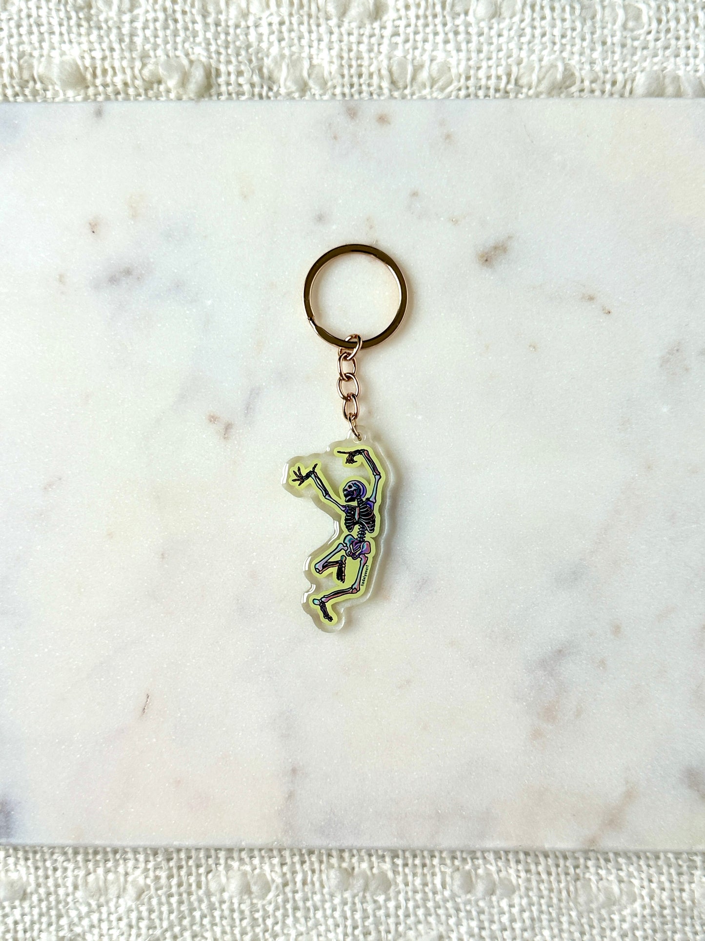 Dancing Skeleton Acrylic Keychain