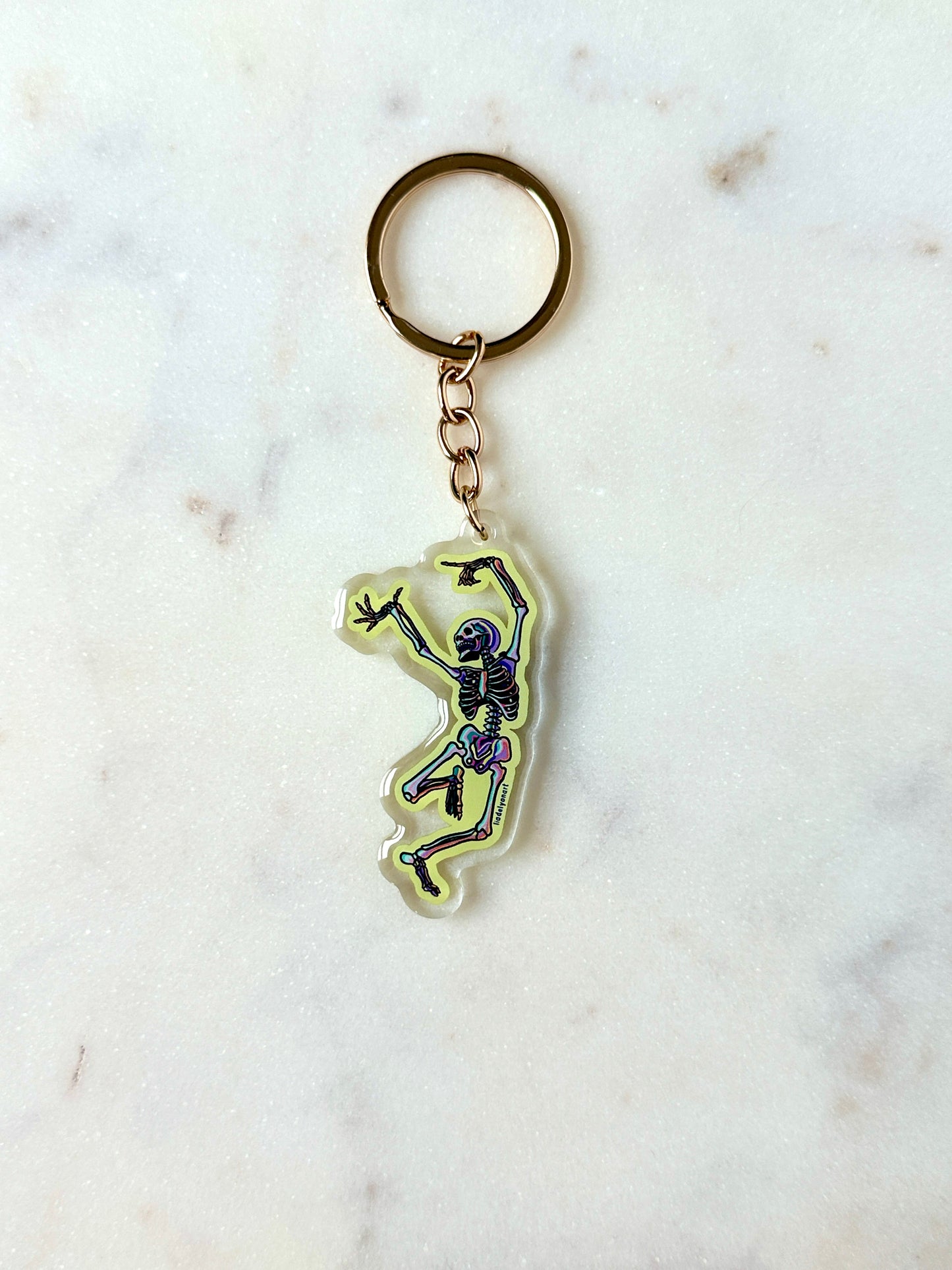 Dancing Skeleton Acrylic Keychain