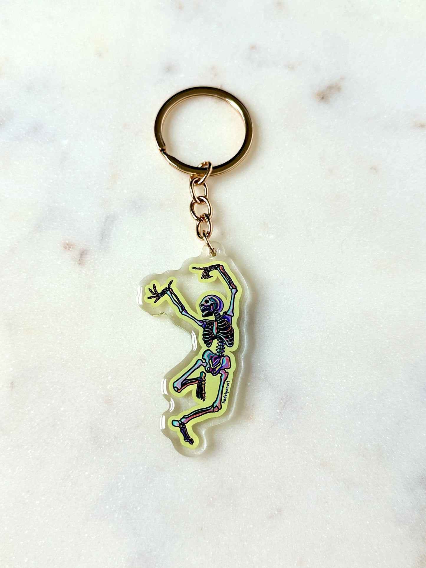 Dancing Skeleton Acrylic Keychain