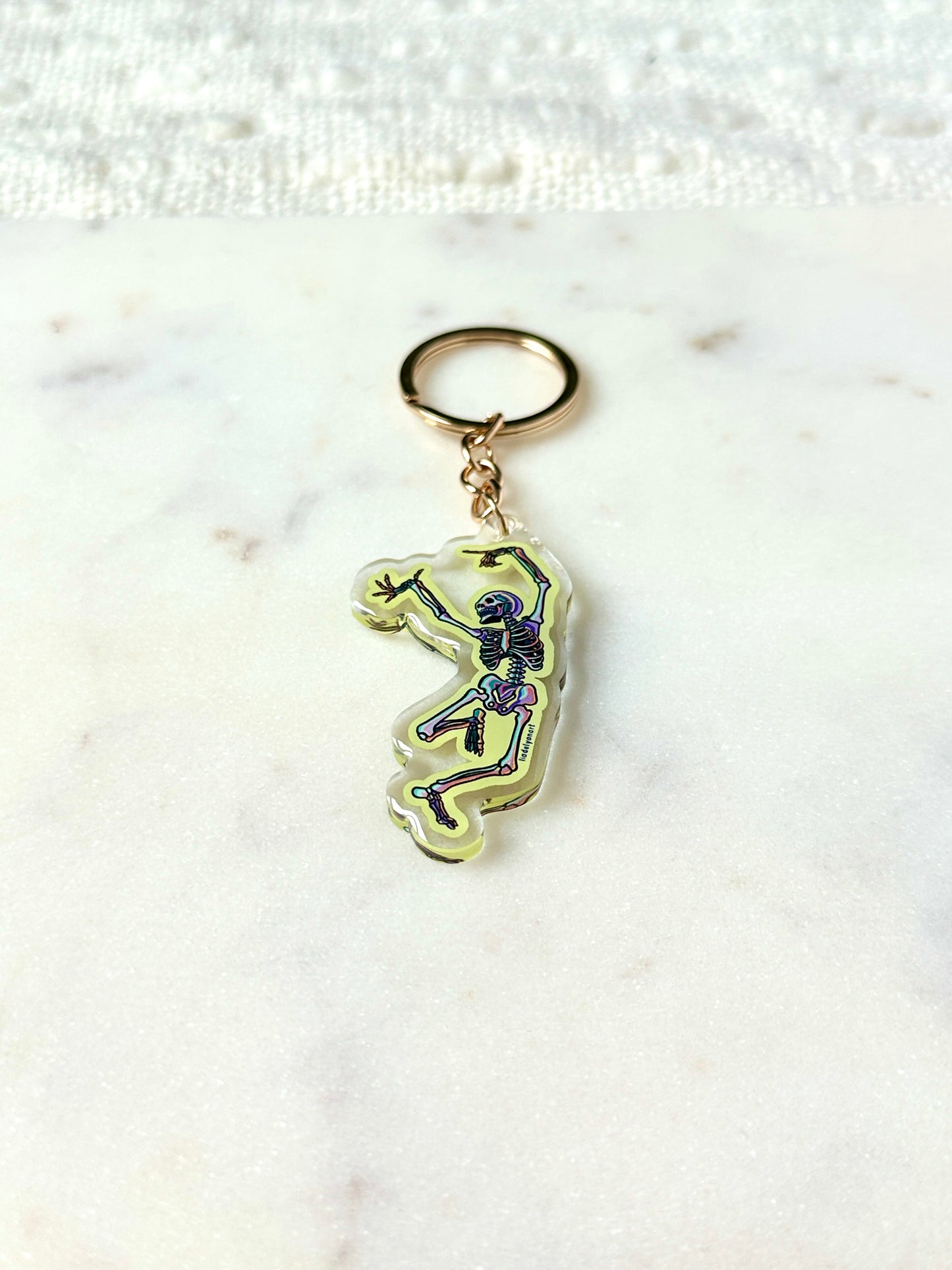 Dancing Skeleton Acrylic Keychain