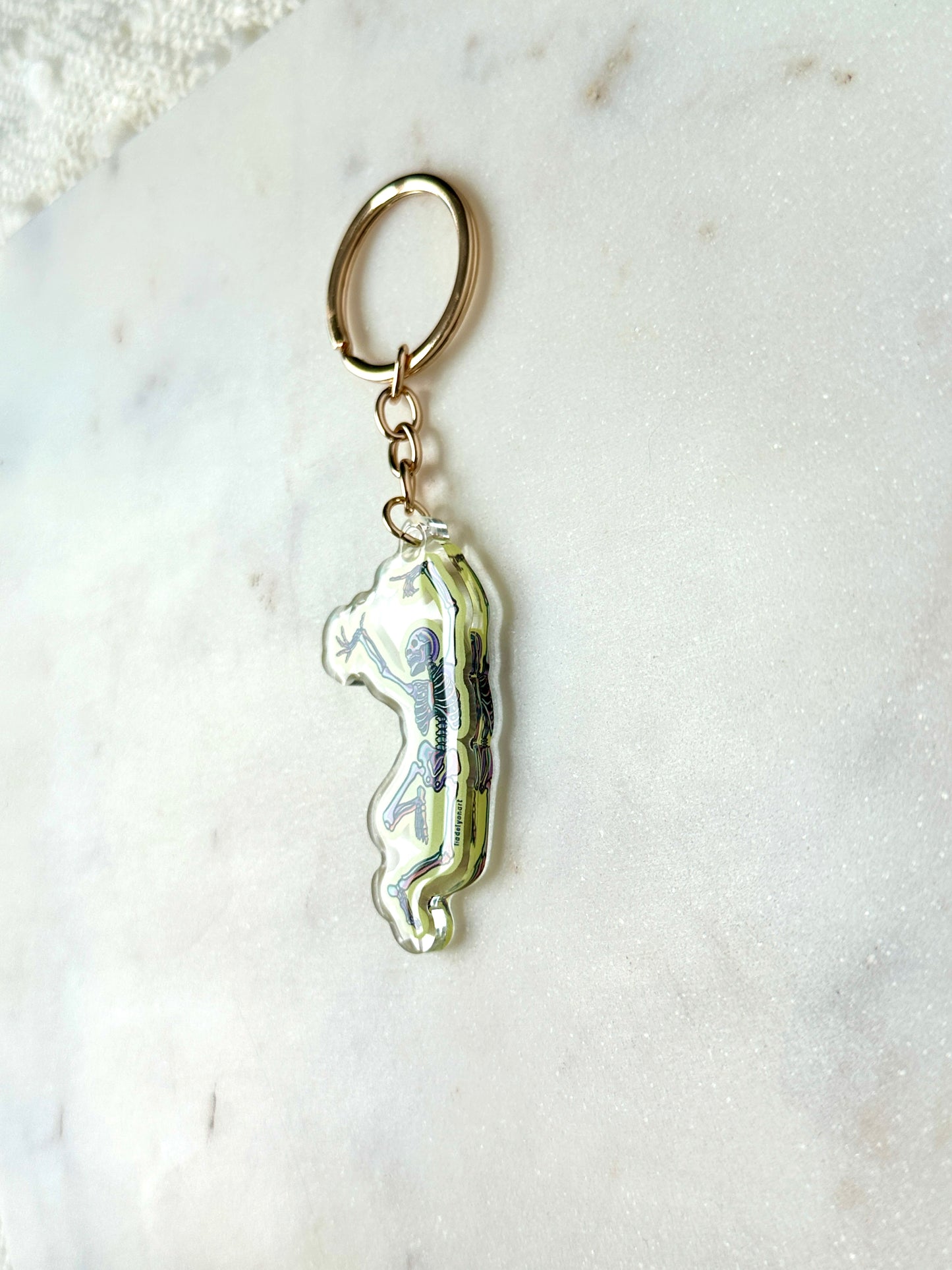 Dancing Skeleton Acrylic Keychain