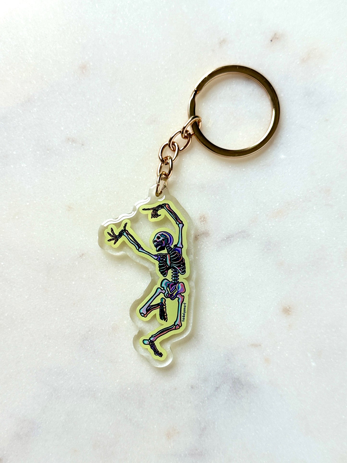 Dancing Skeleton Acrylic Keychain