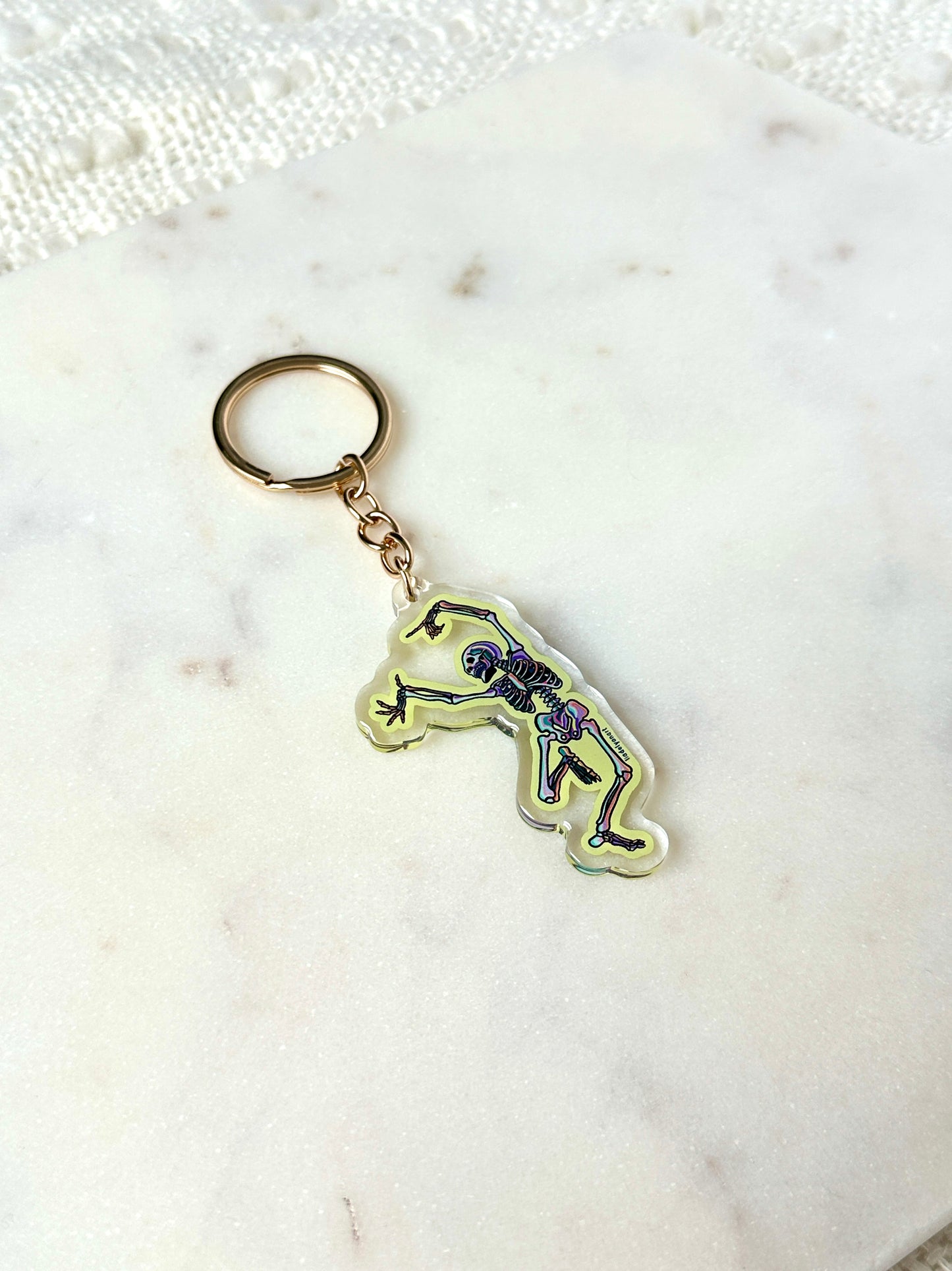 Dancing Skeleton Acrylic Keychain