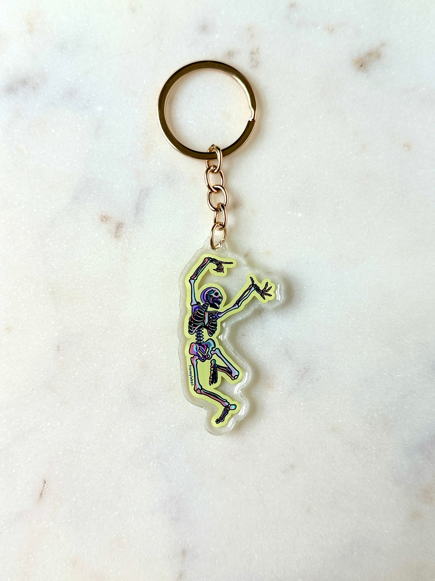 Dancing Skeleton Acrylic Keychain