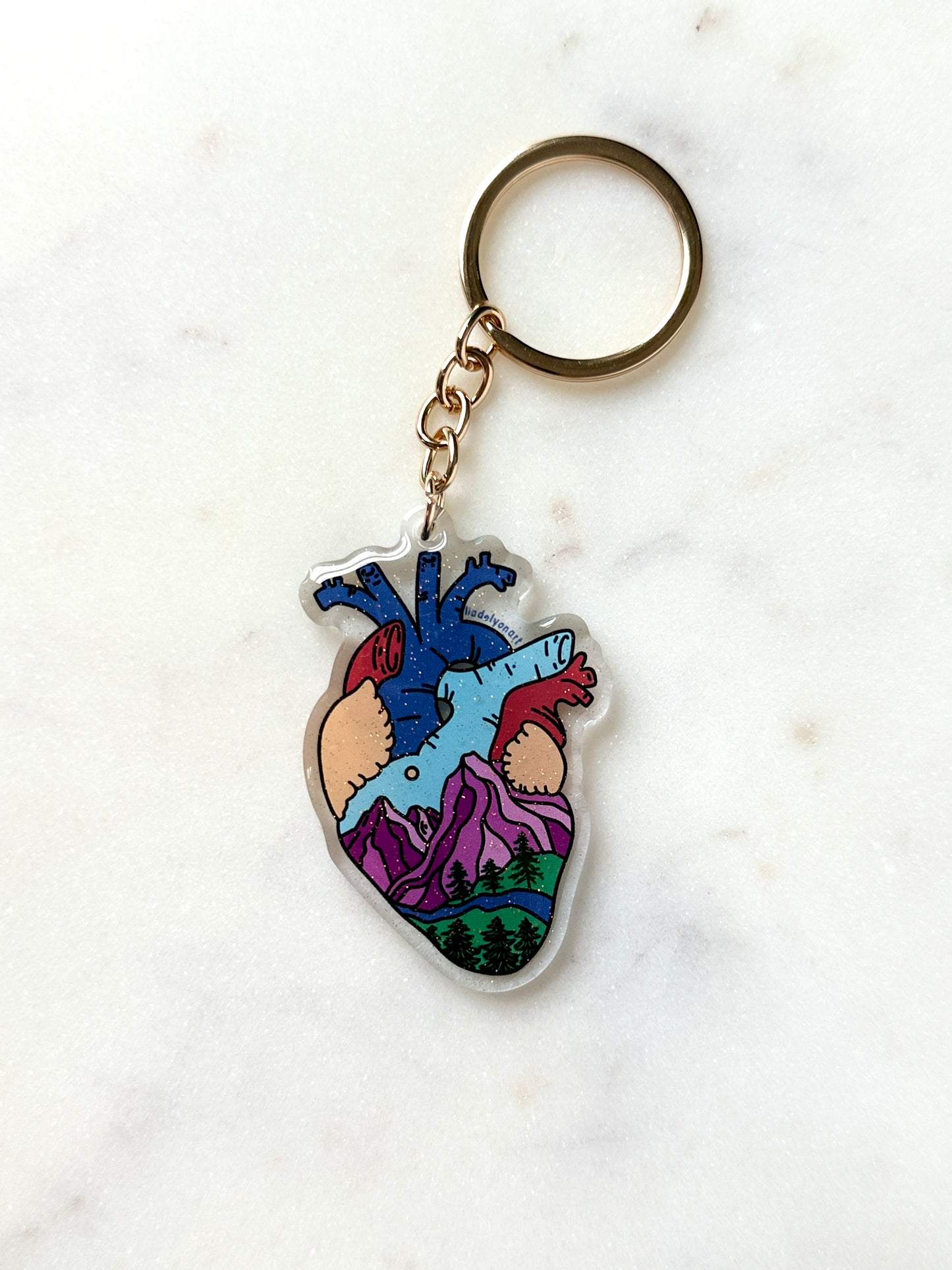 Mountain Heart Acrylic Keychain
