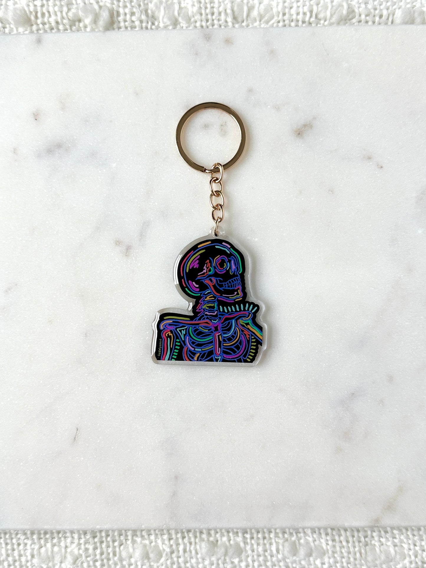 Neon Skeleton Acrylic Keychain