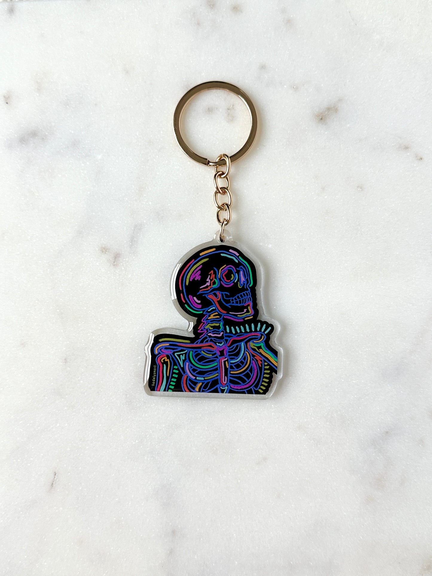 Neon Skeleton Acrylic Keychain