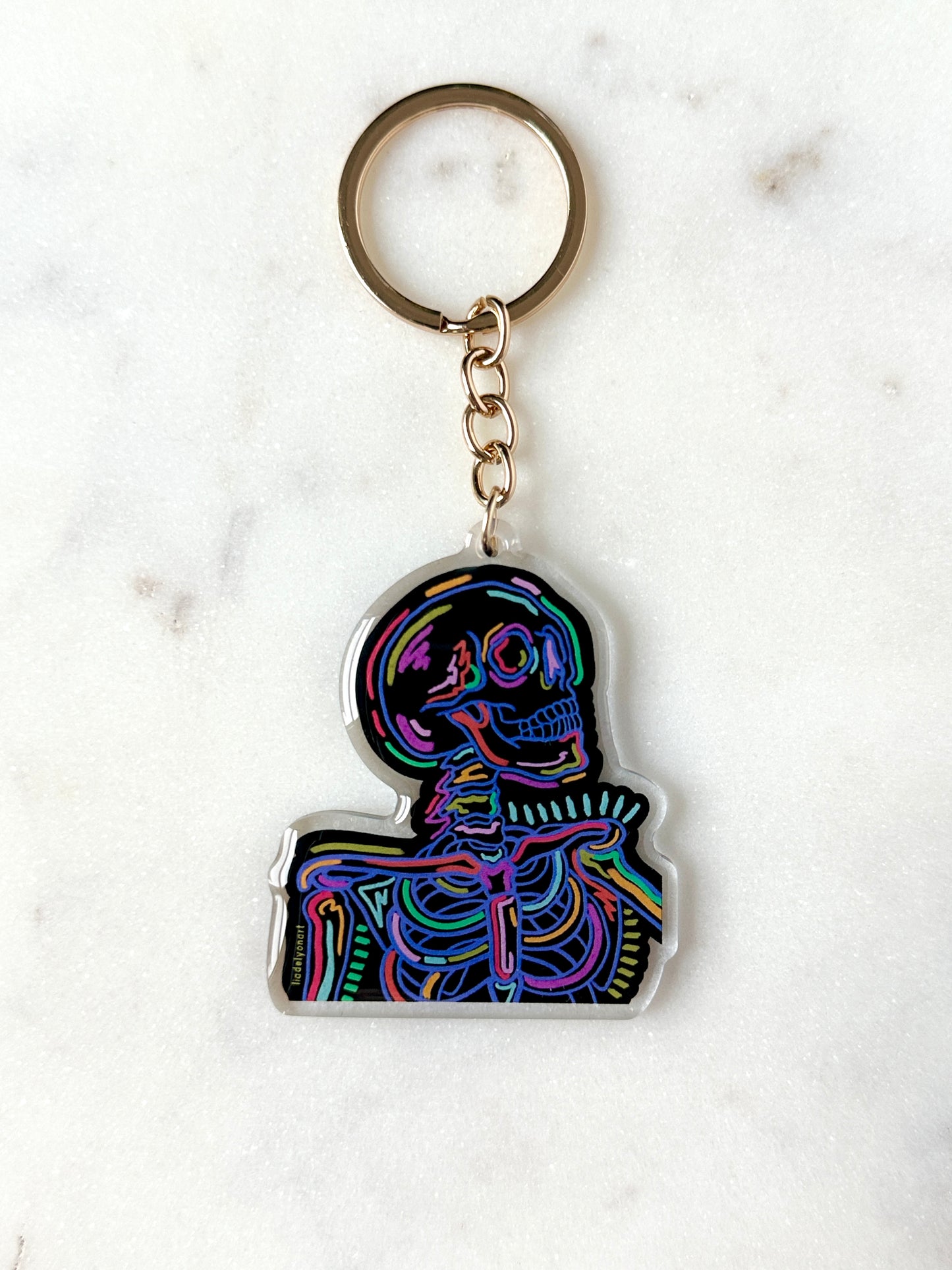 Neon Skeleton Acrylic Keychain