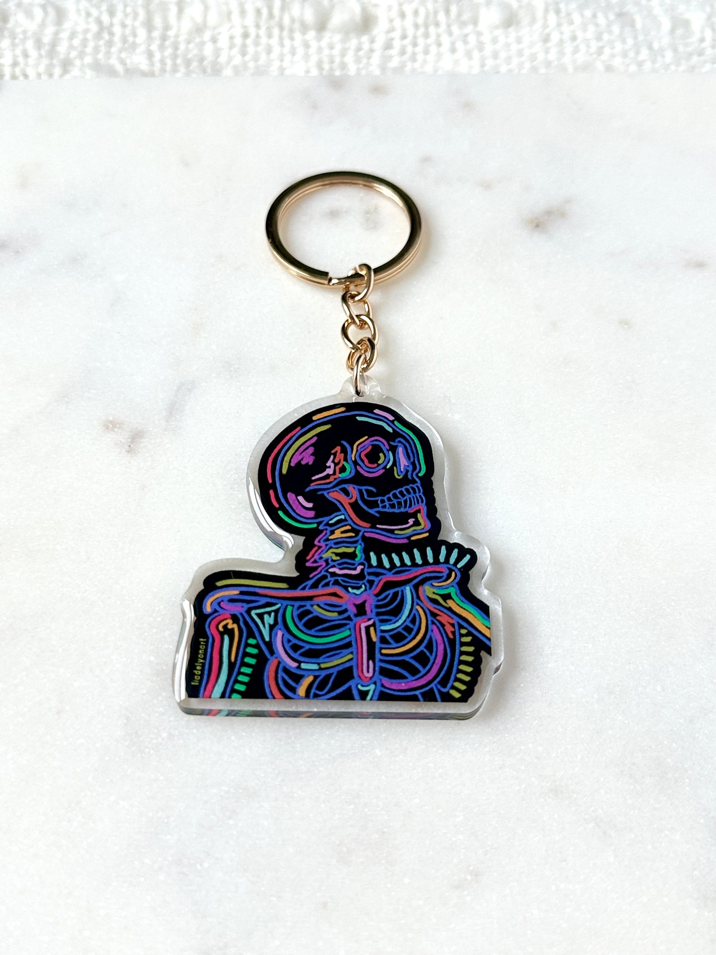 Neon Skeleton Acrylic Keychain