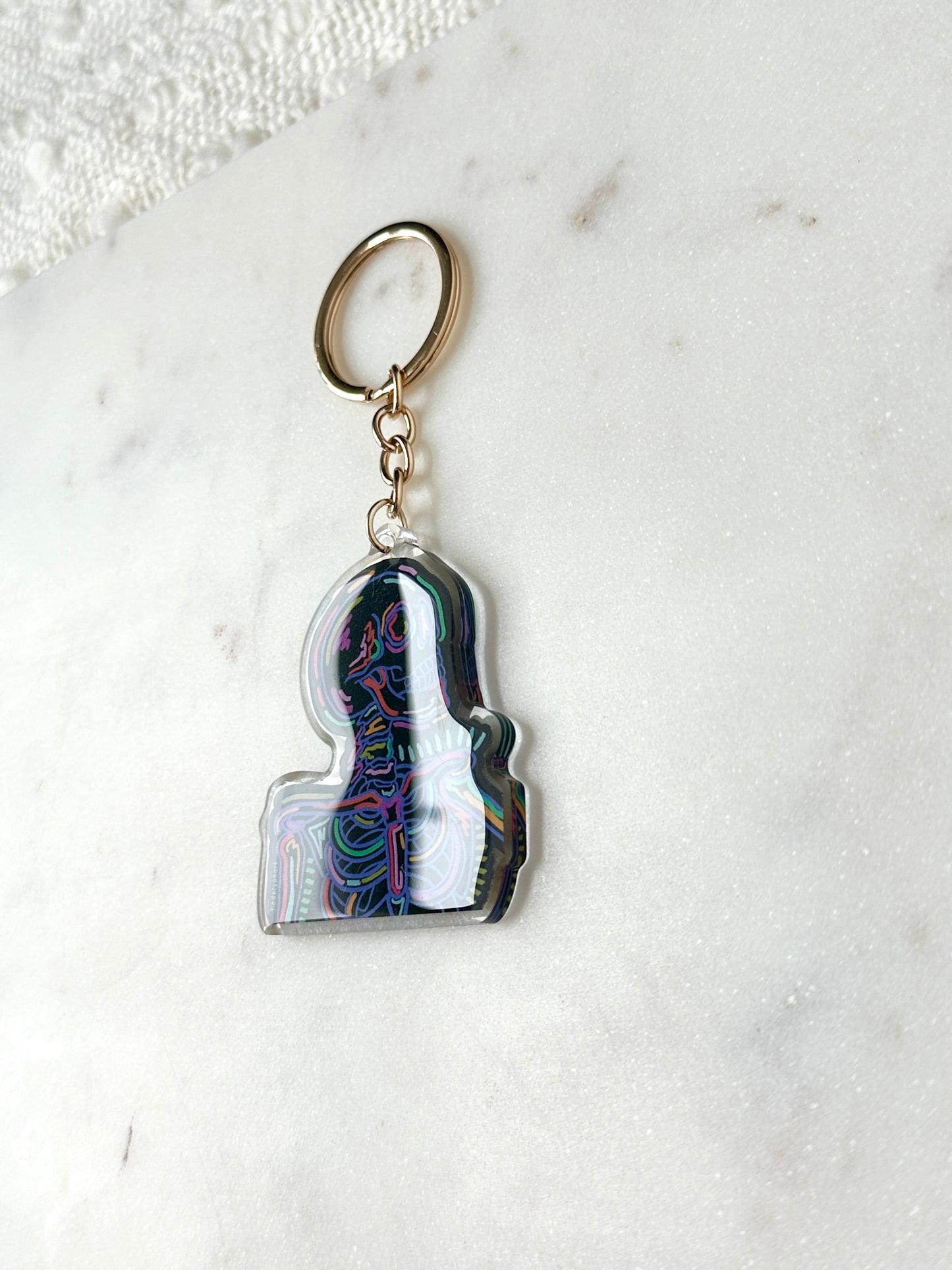 Neon Skeleton Acrylic Keychain