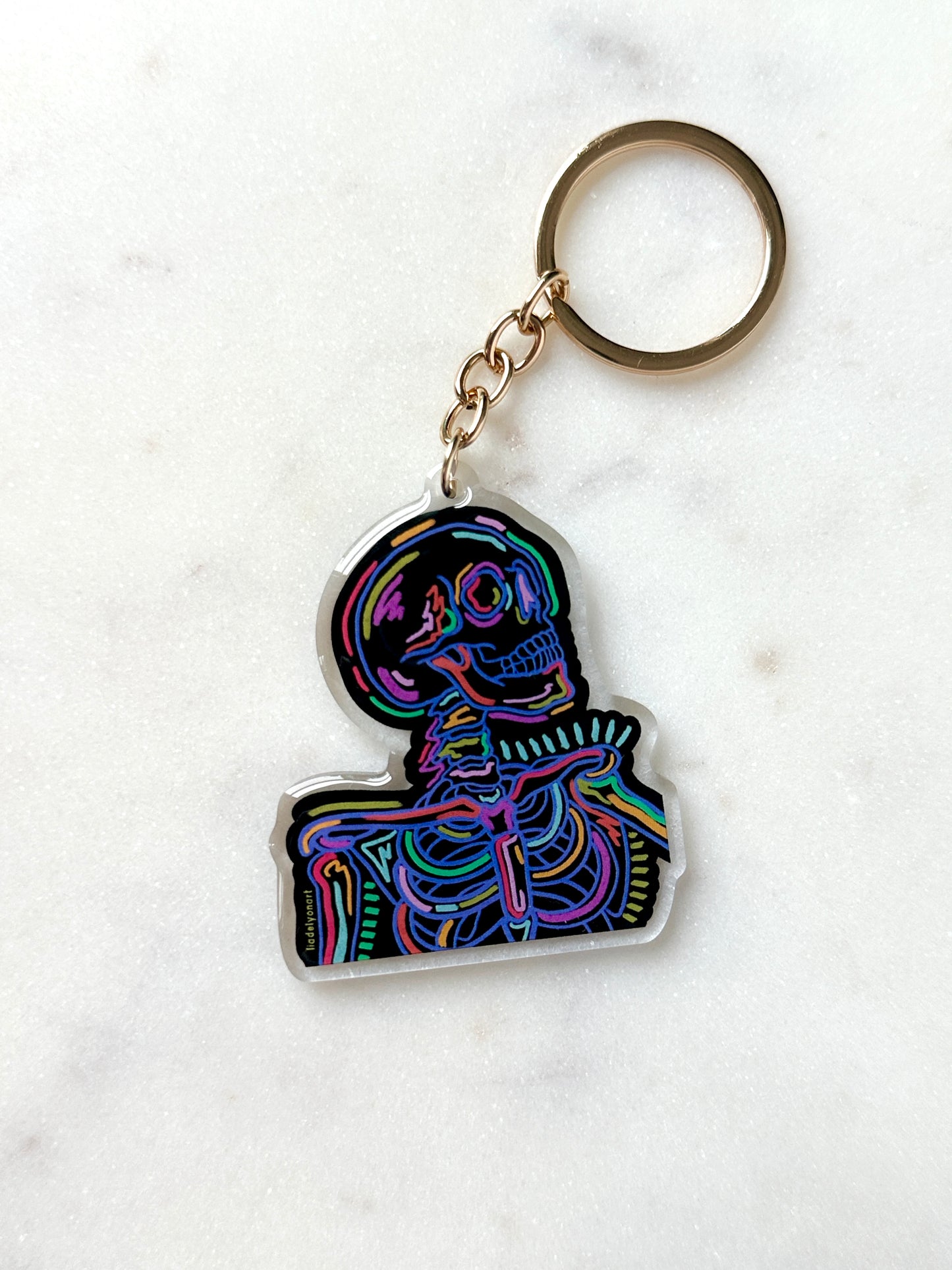 Neon Skeleton Acrylic Keychain