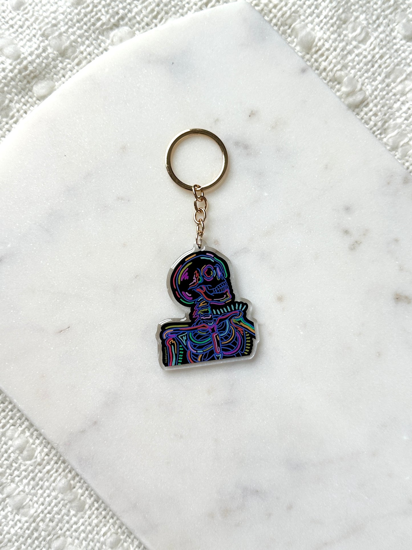 Neon Skeleton Acrylic Keychain