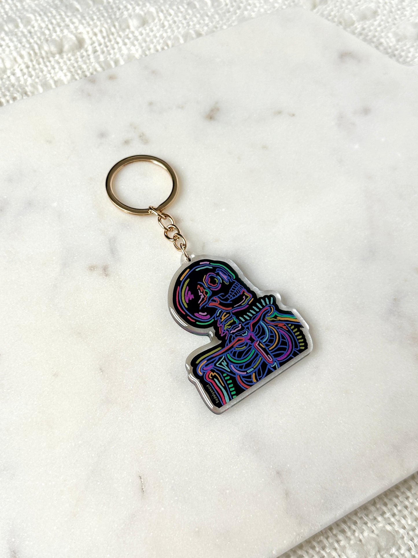 Neon Skeleton Acrylic Keychain