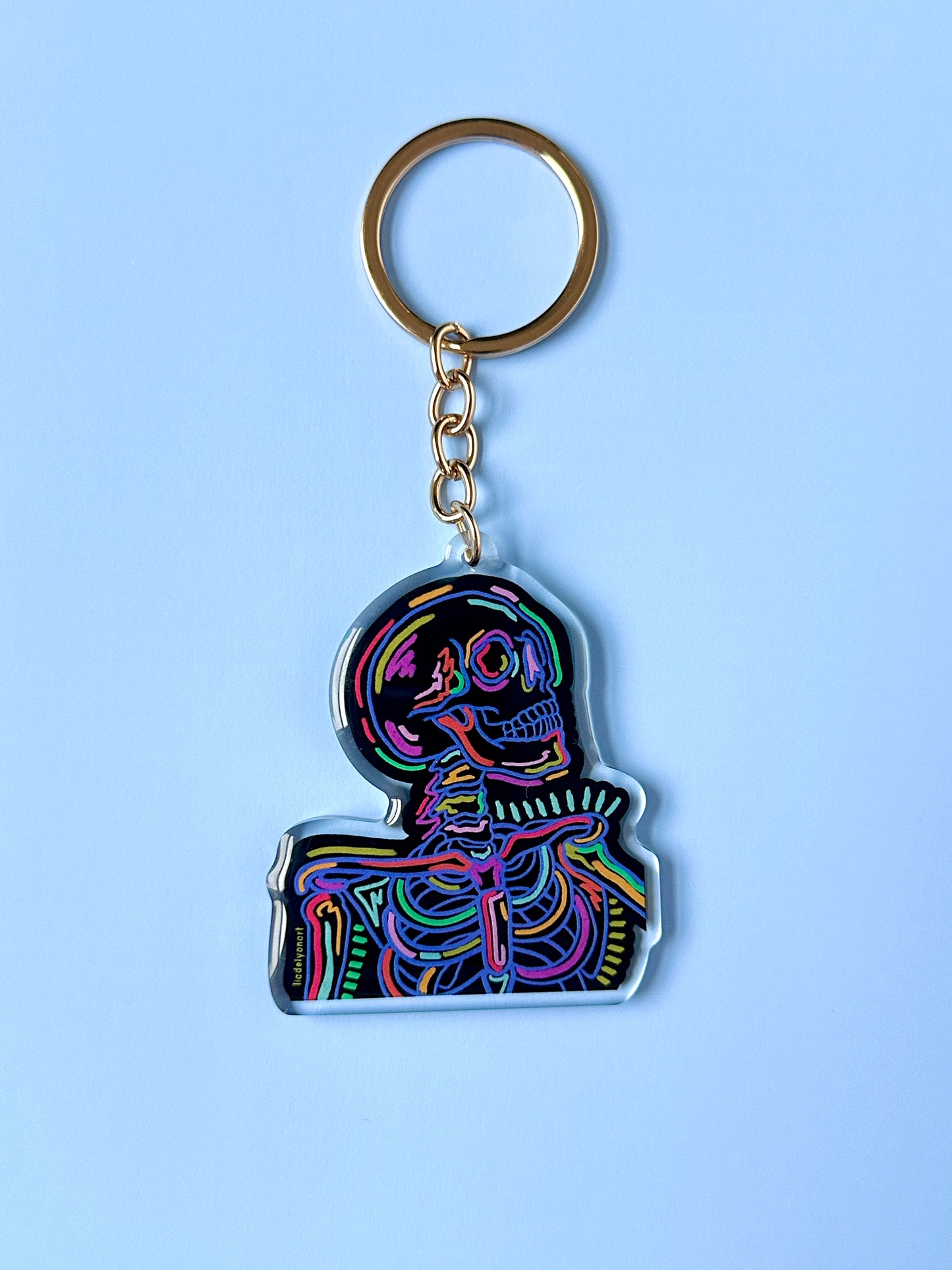 Neon Skeleton Acrylic Keychain