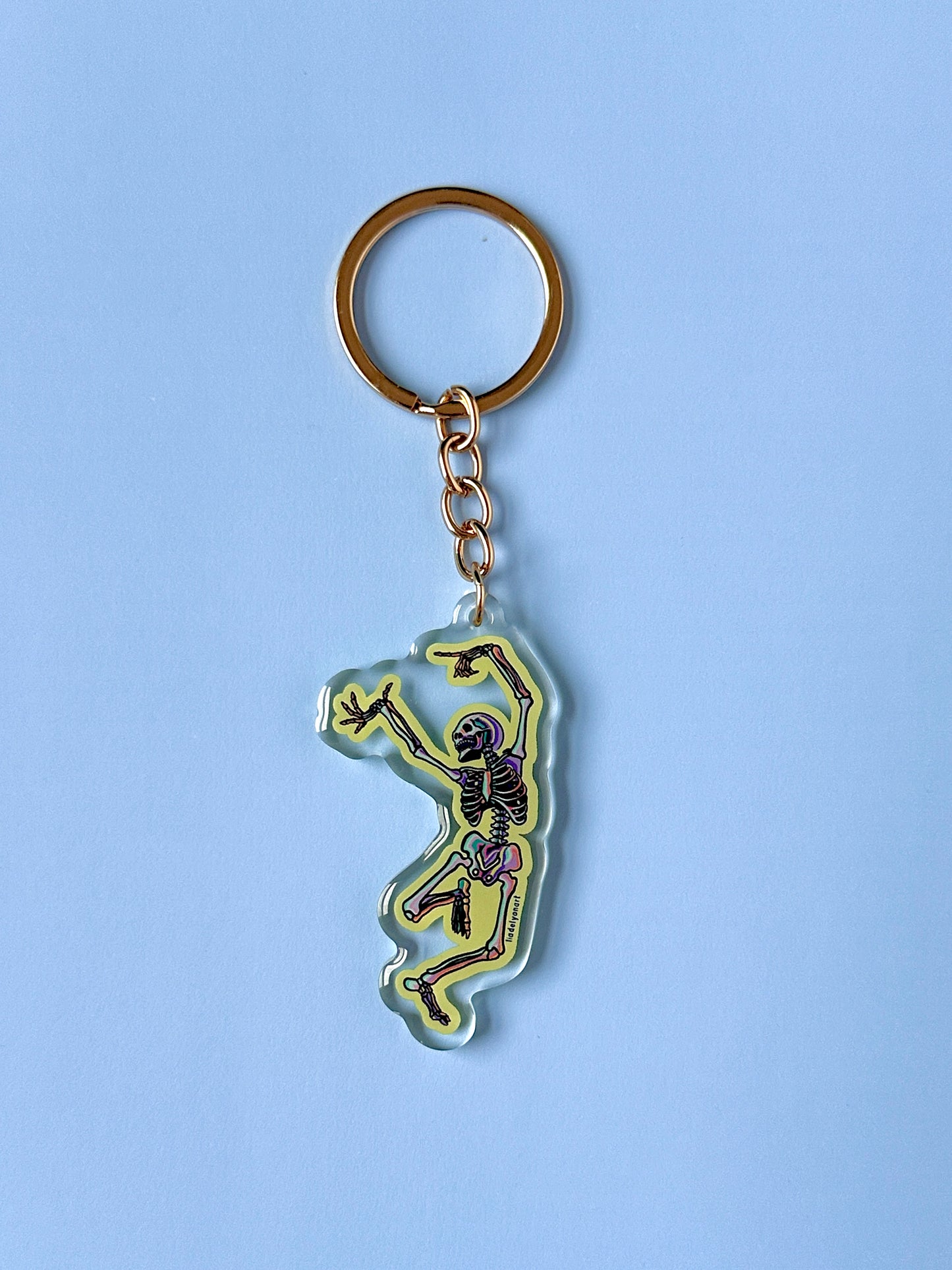 Dancing Skeleton Acrylic Keychain