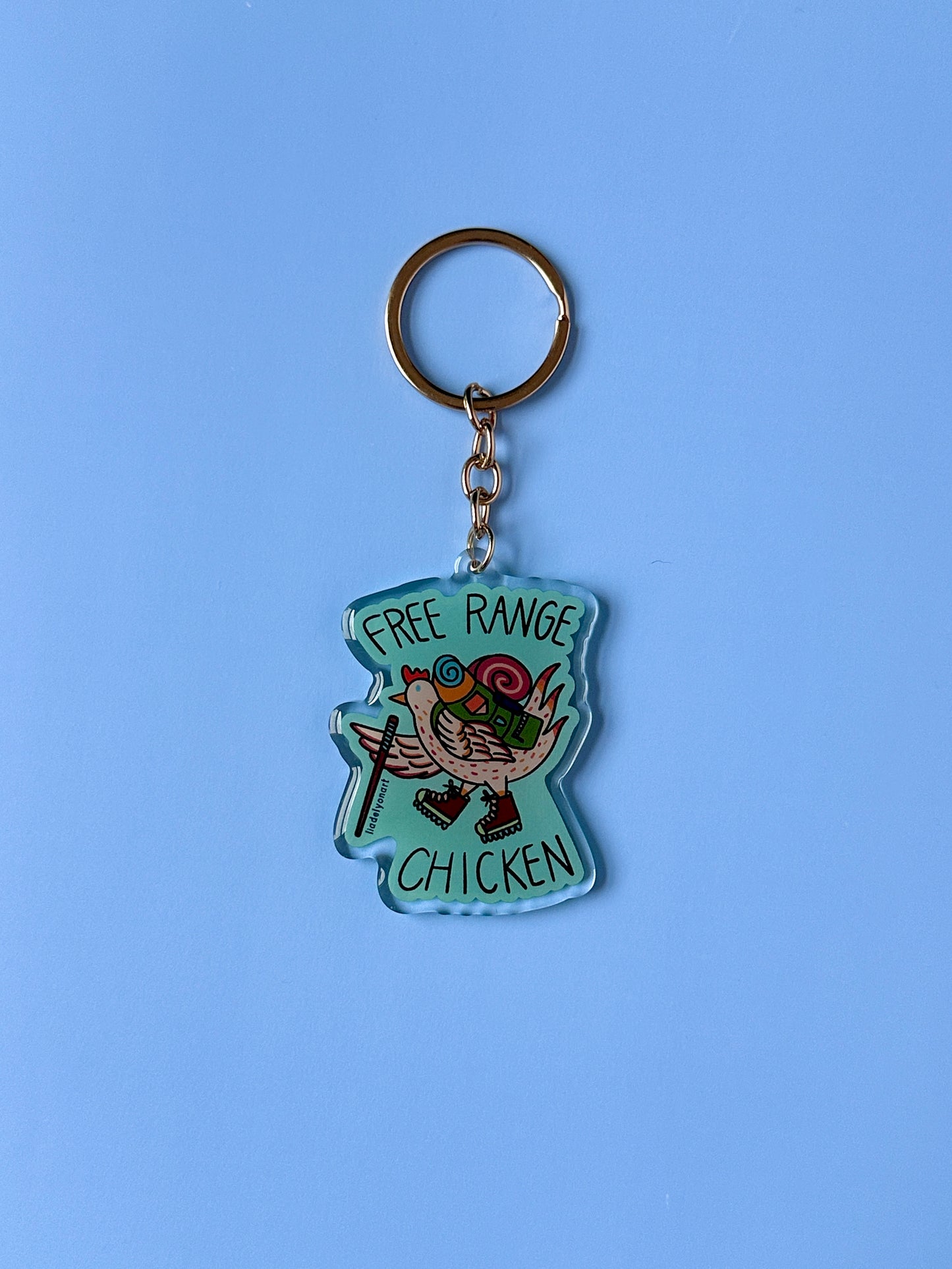 Free Range Chicken Acrylic Keychain