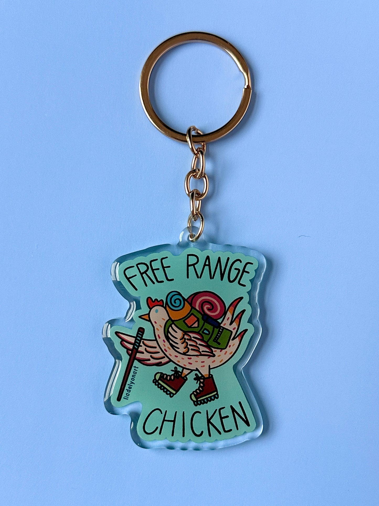 Free Range Chicken Acrylic Keychain