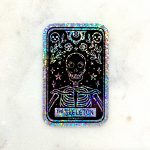 Load image into Gallery viewer, The Skeleton Tarot Card Glitter Sticker, 2x3 in.
