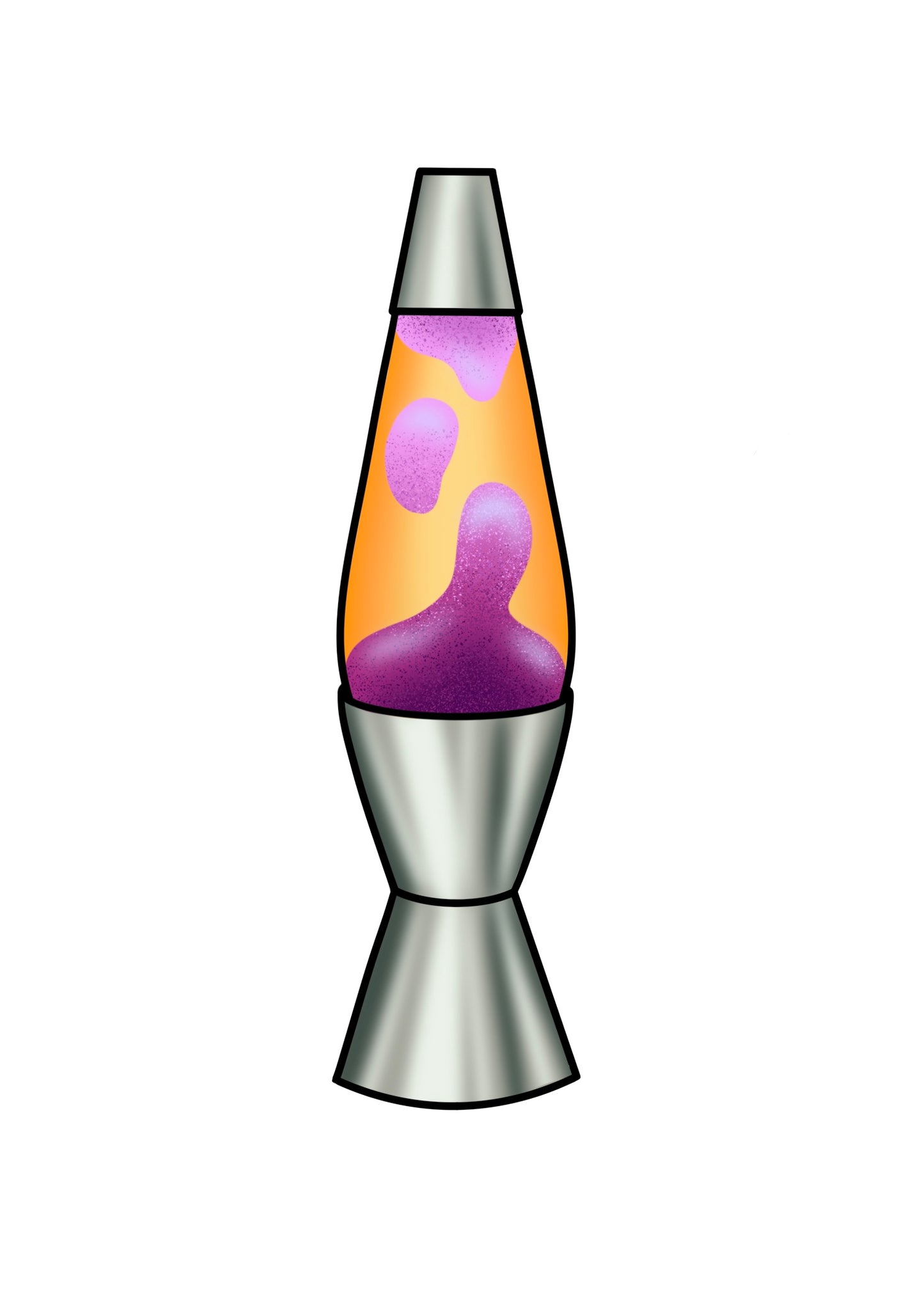 Orange Lava Lamp 3.3x1 in. Matte Vinyl Sticker
