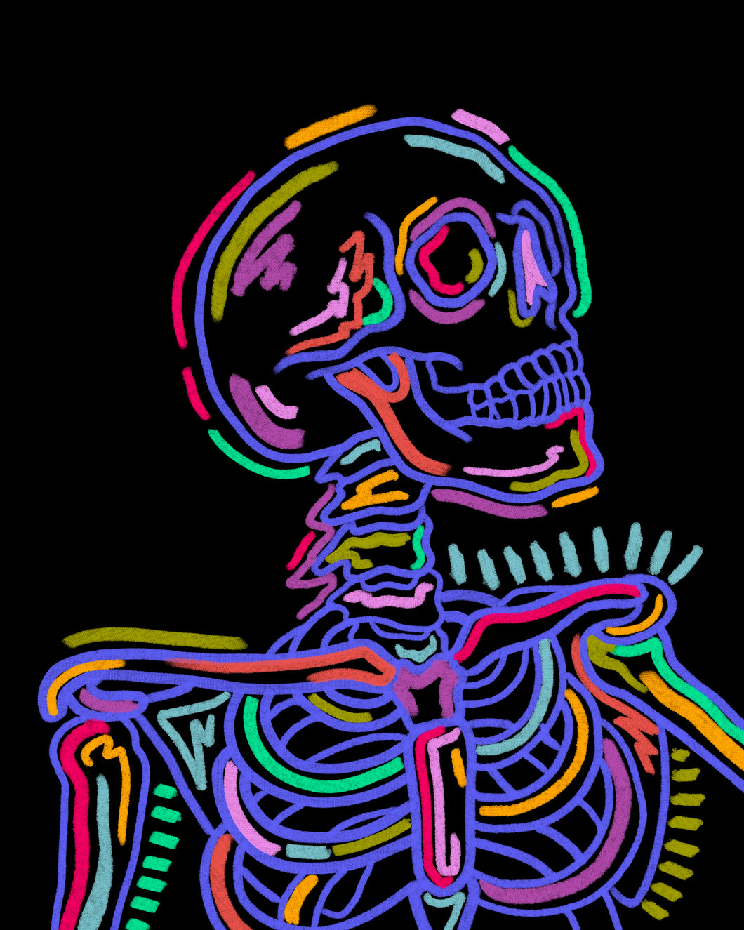 Spooky Neon Art Print