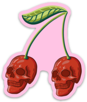 Spooky Cherries Vinyl Sticker, 2.5x3in.