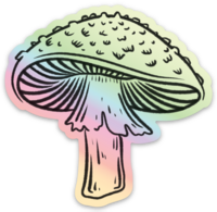 Load image into Gallery viewer, Amanita Mushroom Holographic Vinyl Sticker, 3x2.91 in.
