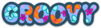 Groovy Floral Vinyl Sticker, 1x3.8 in.