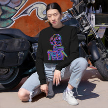 Load image into Gallery viewer, Spooky Neon Halloween Skeleton Skull Women&#39;s Cropped Sweatshirt
