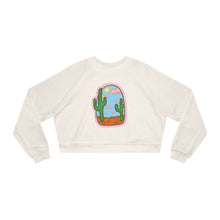 Load image into Gallery viewer, Cute Desert Cactus Women&#39;s Cropped Fleece Pullover
