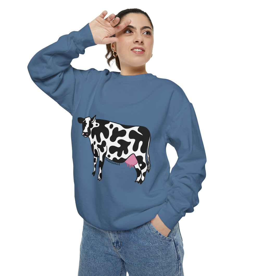 Funky Cow Unisex Garment-Dyed Sweatshirt