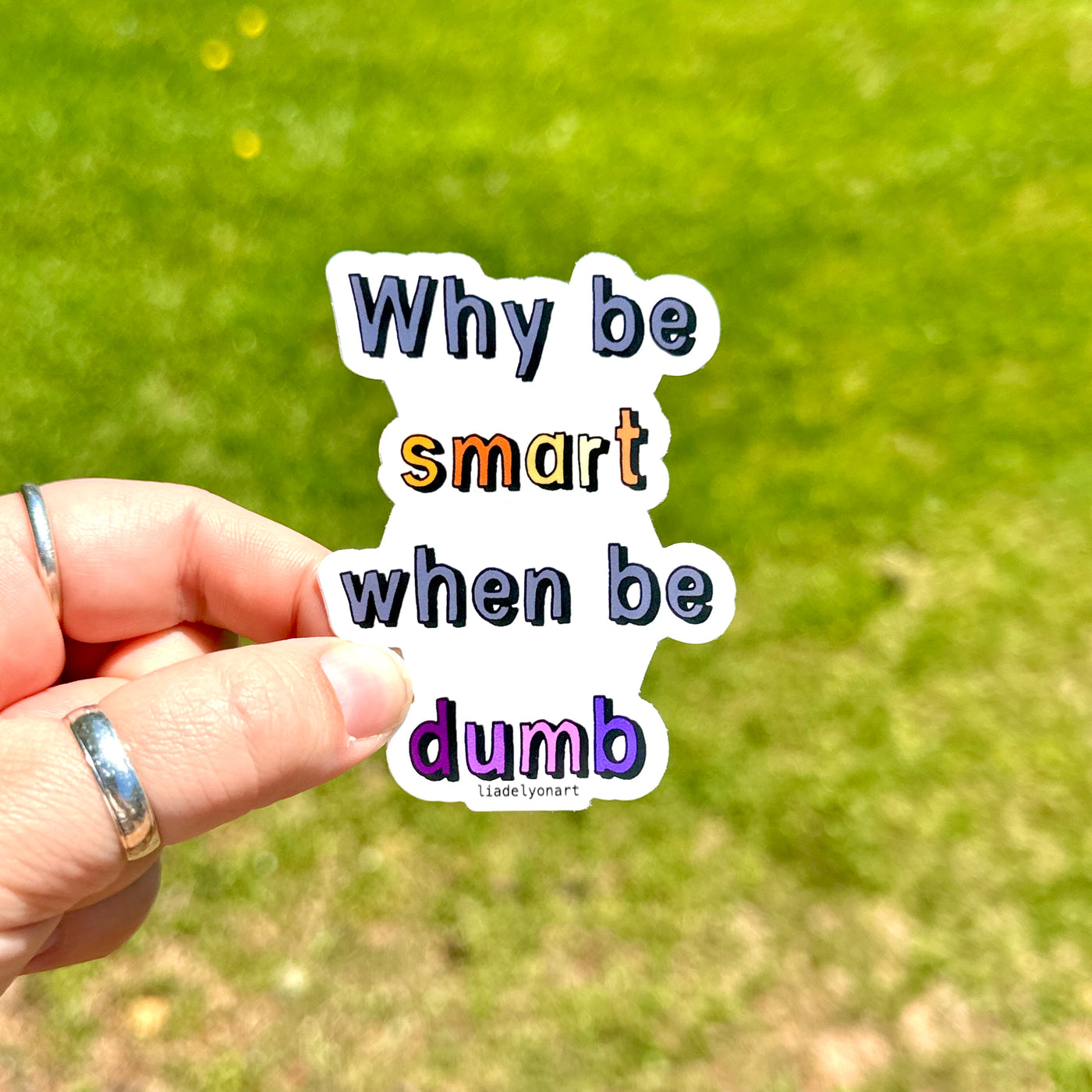 Why Be Smart When Be Dumb 2.3x3 in. Matte Vinyl Sticker